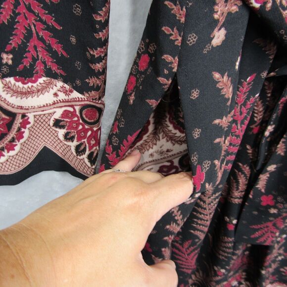 Anthropologie One September Jumpsuit Breezeway Embroidered Boho Small Red Black - Picture 12 of 16